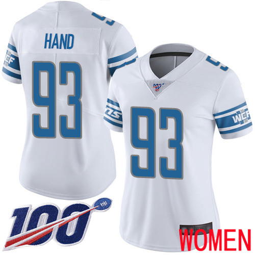 Detroit Lions Limited White Women Dahawn Hand Road Jersey NFL Football #93 100th Season Vapor Untouchable->detroit lions->NFL Jersey